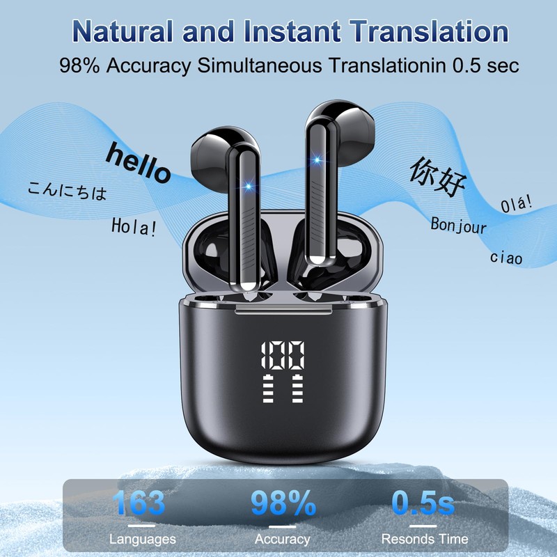 2026 AI Translation Earbuds Real Time, 165 Language Translator Earbuds