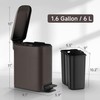 TIPGO Slim Bathroom Trash Can with Lid Soft Close, Step