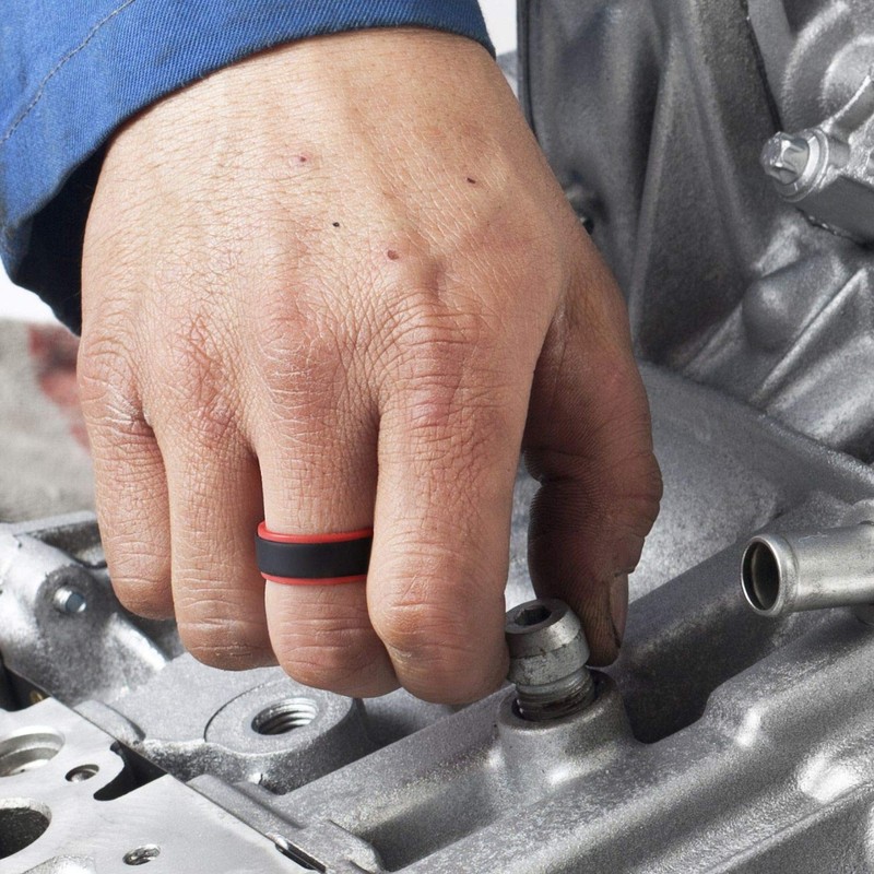 ROQ Silicone Rubber Wedding Ring for Men, Comfort Fit, Men's