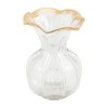 Mud Pie Ruffled Gold Glass Vase, Large, 7 1/2" x