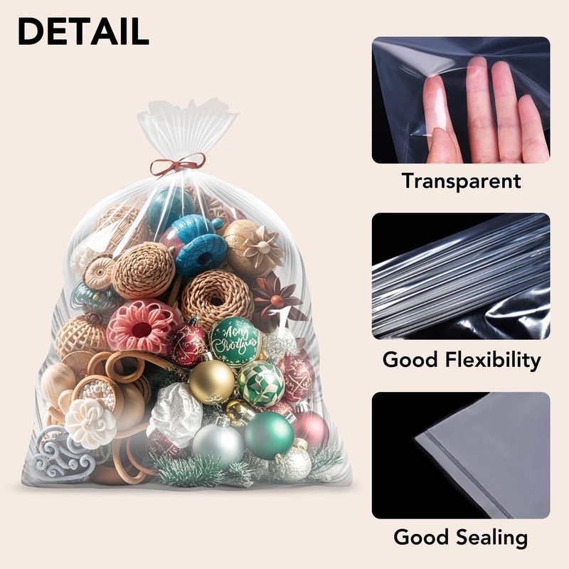Meersburg 40 x 60 Inches 2 Mil Clear Plastic Storage