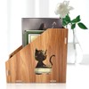 Tyenaza Desktop File Magazine Folder Holder, Wooden Hollow Cat Desktop