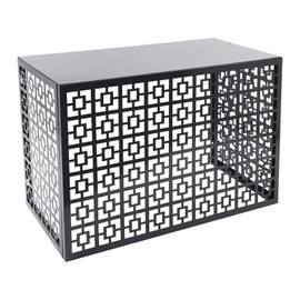 GXFCHYL Metal Air Conditioner Fence Privacy Screen Pool Equipment Enclosure Trash Can Panels AC Unit Fence Freestanding Outdoor Privacy Fence Panel 2-3P Air Conditioner Covers (Dark Grey, Rectangular)