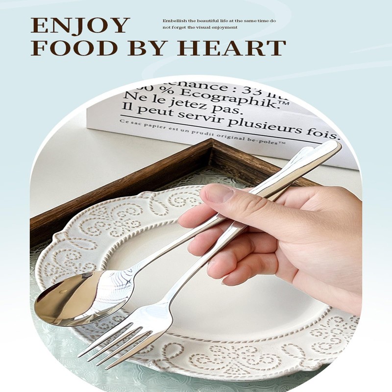 Yuiturt Serving Spoons Set, 7 Pieces Stainless Steel Serving Utensils,