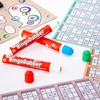 evelay Bingo Board & 6 Coloured Dabbers Clasp Clip Small