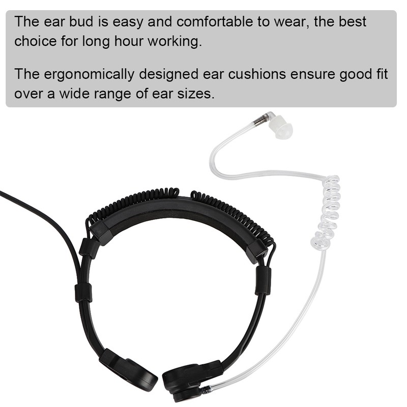 Throat Control Microphone Mic Earpiece Headset for Walkie Talkie UV