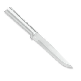 RADA Cutlery Stubby Butcher Knife (R106), 5.38" Stainless Steel Hollow Ground Blade, Made in USA, Silver Handle