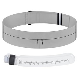 Running Belt for Women & Men - Waterproof Fanny Pack with Water Bottle & Phone Holder, Slim Adjustable Runner Belt, Gray, Large Size