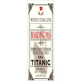 x Titanic White Star Line Boarding Pass Bookmark