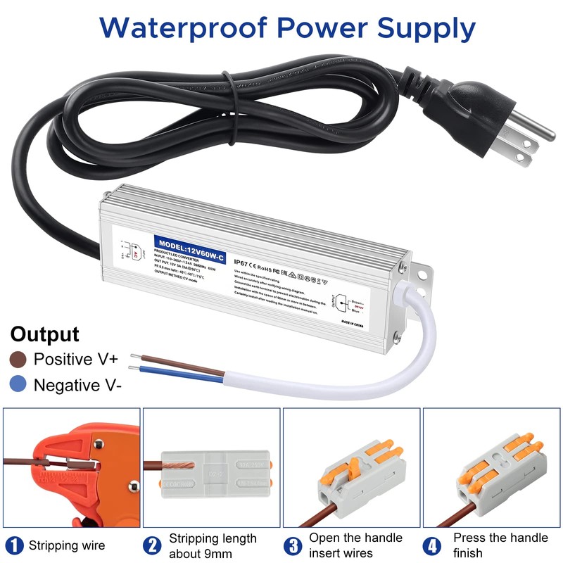 Karyoosi LED Driver 60 Watts Waterproof IP67, 12V DC Power