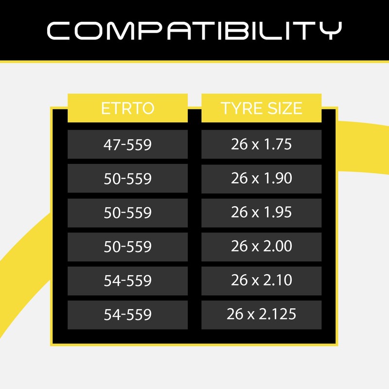 Baldwins Cycle/Bike Inner Tube 26" x 1.75 to 2.125 (Fits