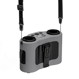 Portable Waist Fan, Dual-Sided Clip on Belt with 20000mAh, 5 Speeds 16000RPM Strong Airflow, Rechargeable Wearable Personal Hands-Free Neck Fan for Outdoor, Hiking, Jobsite, Fishing, Gray