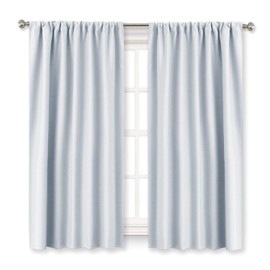 RYB HOME Room Darkening Window Curtains Home Decoration Thermal Insulated Window Draperies Rod Pockets for Girl's Bedroom, Kitchen and Bathroom, Wide 42" by Long 45", One Pair, Greyish White