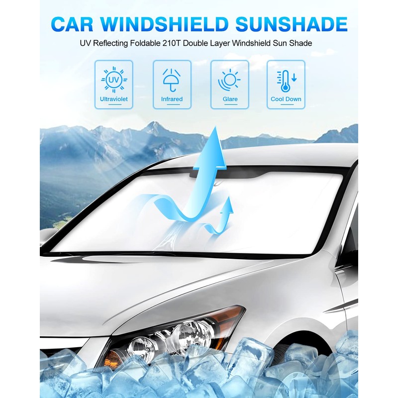 KUST Windshield Sun Shade for Accord 2008-2012 Sunshade Sun Visor
