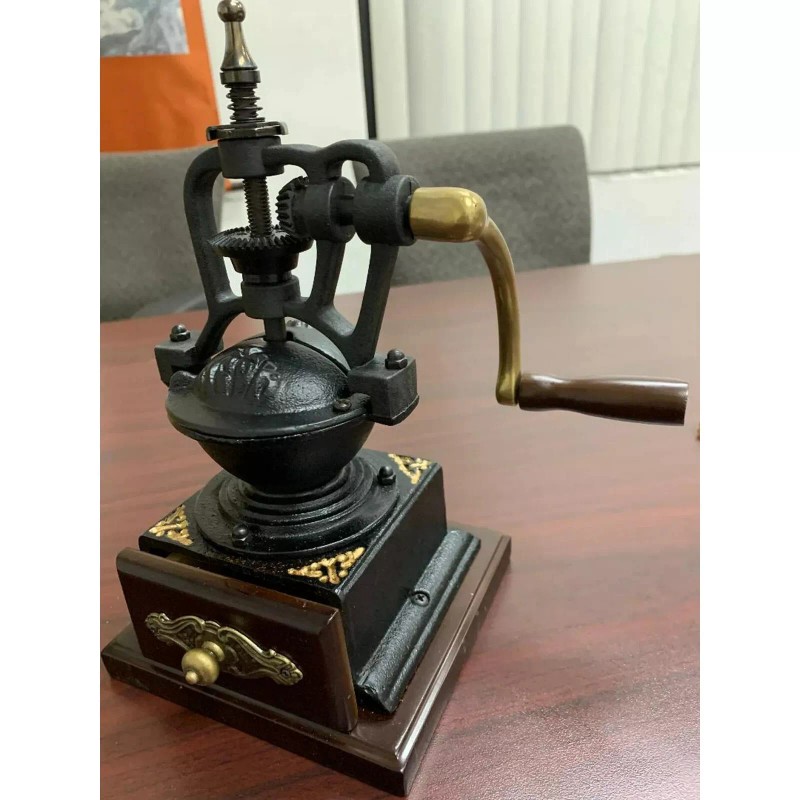 Vintage Large Cast Iron Collection Manual Counter Coffee Grinder