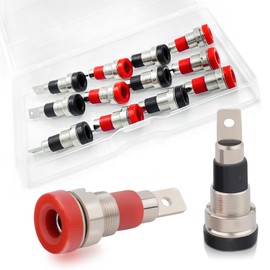 Lewttyer Banana Jack 4 mm Mixed Colour Panel Socket Banana Plug Speaker Plug Banana Banana Coupling Post Connector Panel Mounting Black x 6, Red x 6