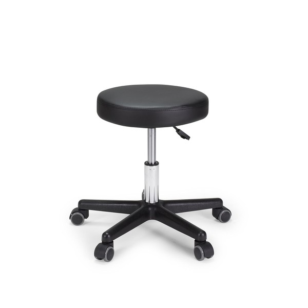 TERRELL Rolling Technician Stool (Black) with Adjustable Height (19”-25”) Ideal for Facial, Nail Salon Manicure, Tattoo Studio, Larger Cushion Diameter 15”, Sturdy & Comfortable