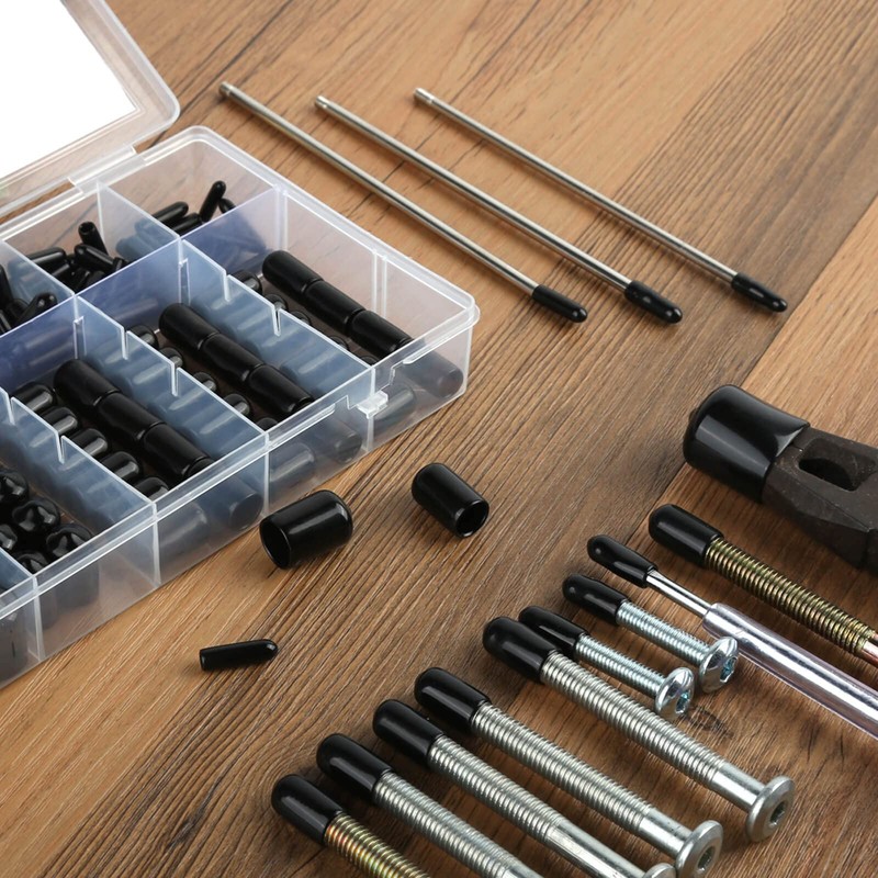 158 PCS Round Rubber End Caps, Vinyl Tube Bolt Cap,