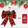 GEBETTER 6 pcs Christmas Red Plaid Rows Large Red Bows
