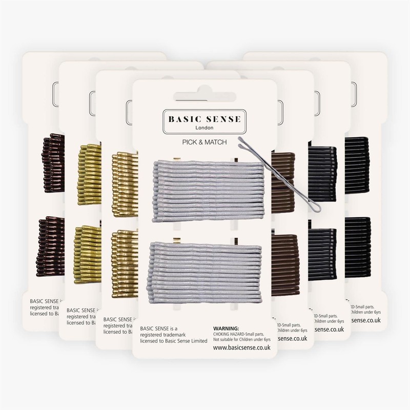BasicSense 30 Pcs small traditional wavy metal bobby pins 5mm