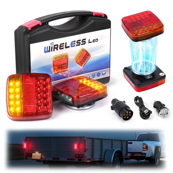 Wireless Trailer Lights, Waterproof Magnetic Trailer Lights Portable LED Wireless