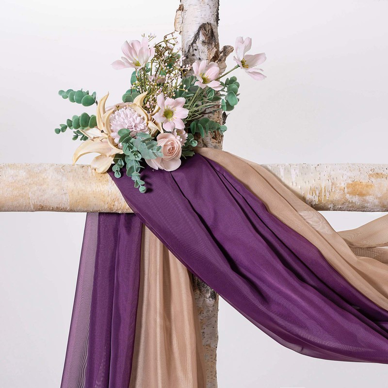 MIULEE Luxury Sheer Voile Elegant Topper Long Window Valance Solid