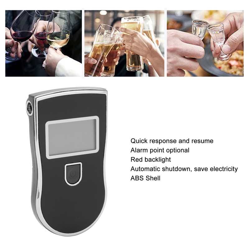 Breathalyzer Portable Handheld Quick Response Red Backlight Digital Display Alcohol