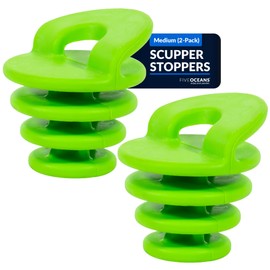 Five Oceans Kayak Plugs - Scupper Plugs for Kayak 2-Pack, Medium, Fits Drain Holes 1-1/4" to 1-3/4", Scupper Plug Drain Hole Stoppers with Handle - Universal Kayak Plugs for Sit on Top - FO4756