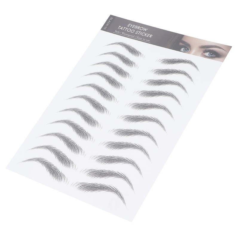 6D Eyebrow Tattoo Sticker, Eyebrow Shaping Stencils, Semi-Permanent, Hair-Like, Waterproof