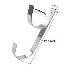 2 Pcs Set Wide Pool Pole Hangers Heavy Duty Silver Aluminium Holder with Screws Pool Hose Hangers Perfect Hooks for Swimming Pool Telescopic Poles Vacuum Hose Skimmers Nets Brushes Garden Equipment