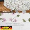 ANRO Oilcloth Tablecloth Oilcloth Tablecloth Washable Garden Tablecloth Flowers Round