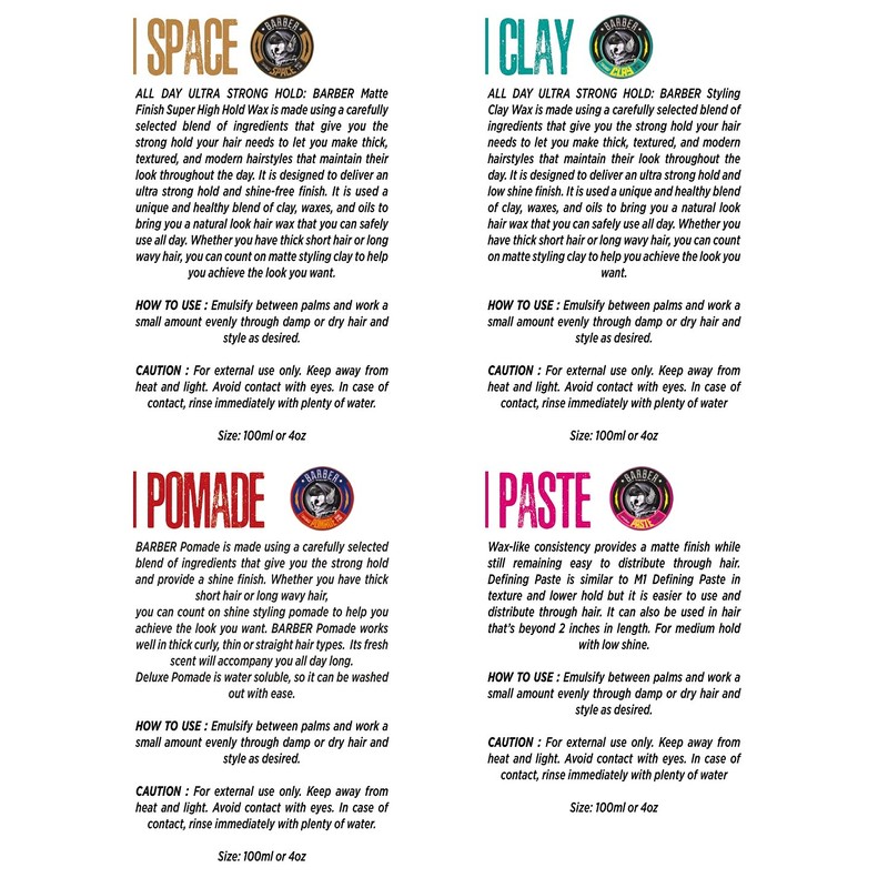 Barber Marmara Cera de cabello efecto matte 100ml Space Matte