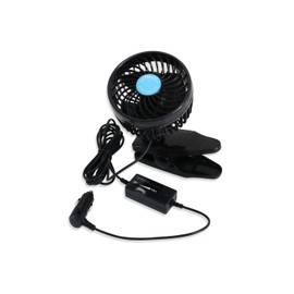 Meltec CF-110 4.5-Inch Car Fan for DC 12 V Vehicles, Quiet & Strong Cooling Wind, Stepless Air Flow Adjustment, Clip Fixed Type, Angle Adjustment Ball Joint Type, Black