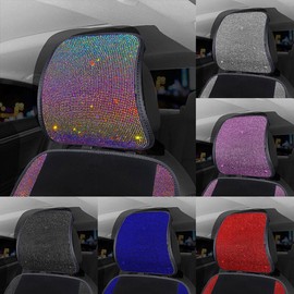 STACTOM 2Pack Bling Car Seat Headrest Cover Elastic Auto Head Rest Covers Universal Fit to All Car Truck SUV Interior Auto Accessories