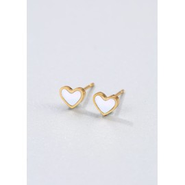 Happiness Boutique Gold Heart Stud Earrings - Small Gold Earrings for Women - Stylish Heart-Shaped Stainless Steel Stud Earrings