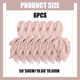 Pack of 6 Fabric Napkins High-Quality Beige Napkins 50 x 50 cm Fabric Napkins Sage Green Washable Fabric Napkins Muslin for Table Decoration Wedding Parties Cafés Restaurants (Pink)