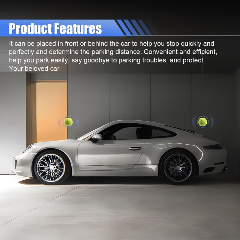 DUSCOKE 4-Pack Garage Parking Aid Tennis Ball, Hanging Aid-Parking Guide