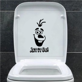 Let It Go Cute Stickers - Bathroom Décor - Toilet Sticker - Bathroom Sign, Toilet Lid Decal - Bathroom Wall Art - Funny Stickers