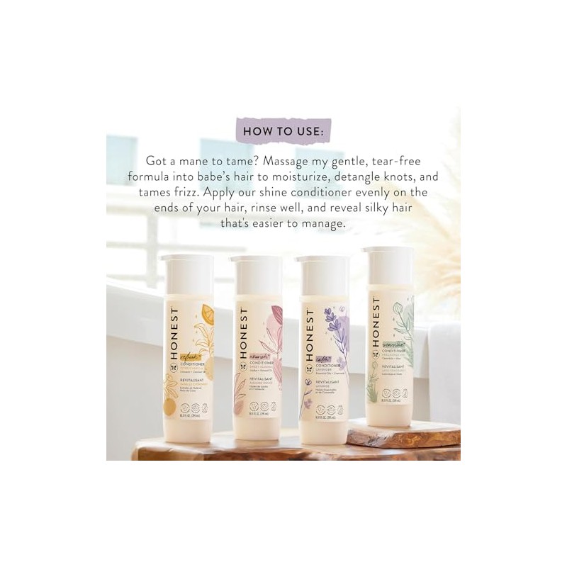Honest Perfectly Gentle Acondicionador hipoalergénico con botánicos naturalmente derivados, vainilla