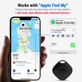 Key Finder, Bluetooth Tracker Locator Pairs with Apple Find My (iOS only), Item Finder for Keys,Wallet,Pets,Bag,Backpack and Suitcase, 400ft Range Smart Tracker Tags, Compatible with iOS, Black 1Pack