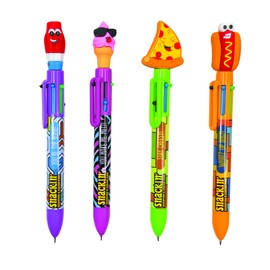 GEDDES Raymond Snackin Scented 6 Color Pens for Kids (12 Per Pack) - Multicolor with 4 Designs - Retractable