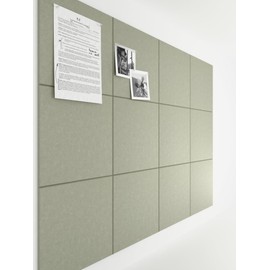 Bumusty Large Cork Board 47"x35" Alternative - 12 Pack Felt Wall Tiles with 70 Safe Removable Adhesive Tabs, 30 Pushpins, Cork Boards for Walls Pin Board Bulletin Board Office Decor (Sage)