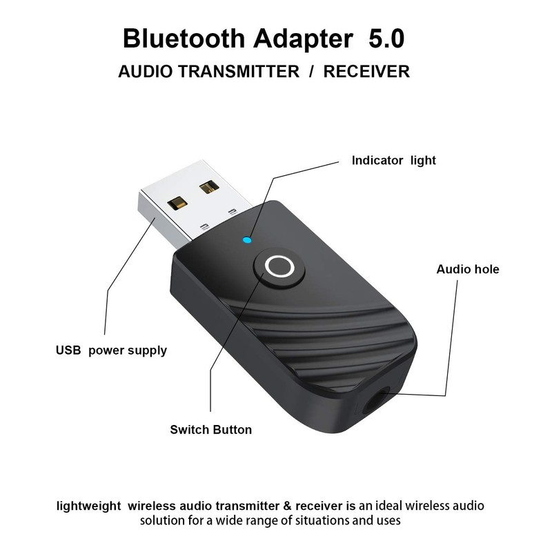 3 in 1 Bluetooth 5,0 Sender und Empfänger 3.5mm, USB