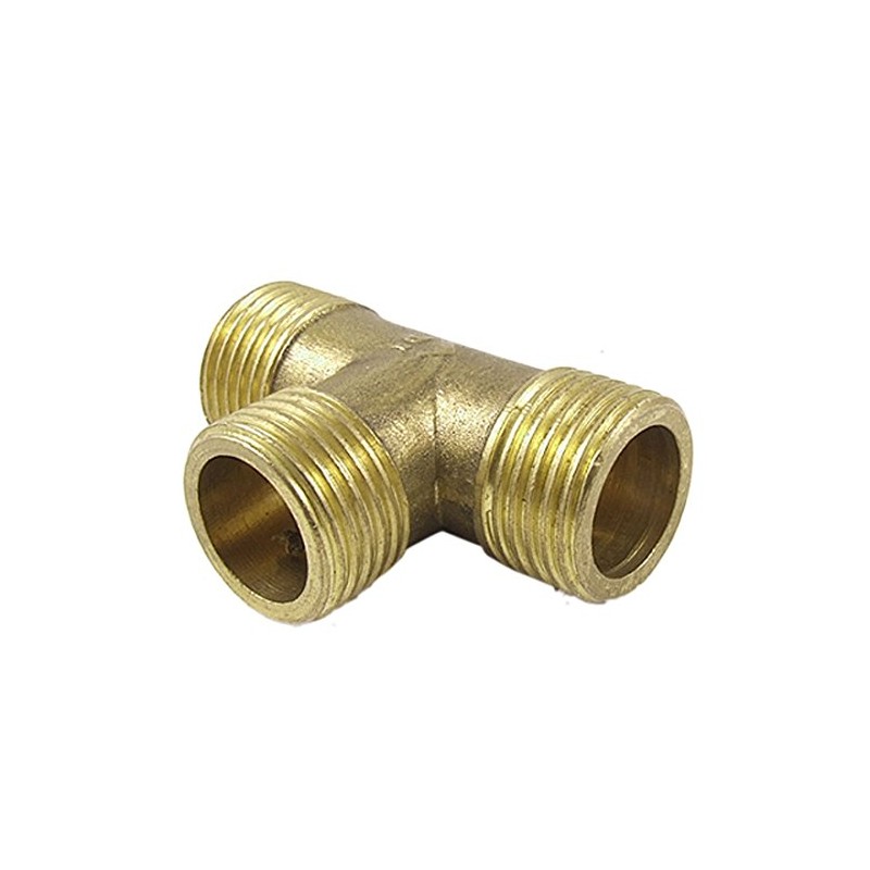 Brass T Shape Water Fuel Pipe Male Tee Adapter Connector