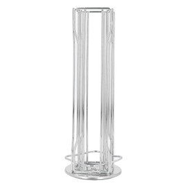 Coffee Capsule Stand 360° Rotation Anti Slip Thick Base Wrought Iron Capsule Pod Holder for Vertuoline 20pods Silver