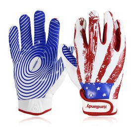 HANDLANDY Youth Football Gloves for Boys Girls, Sticky Wide Receiver Glove for Kids, Junior Flag Football Gloves
