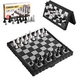 Magnetic Chess Game Children, Travel Chess Magnetic Small, Chess Game High Quality, Chess Board Set Foldable Children and Adults for Party Family Activities Travel Camping