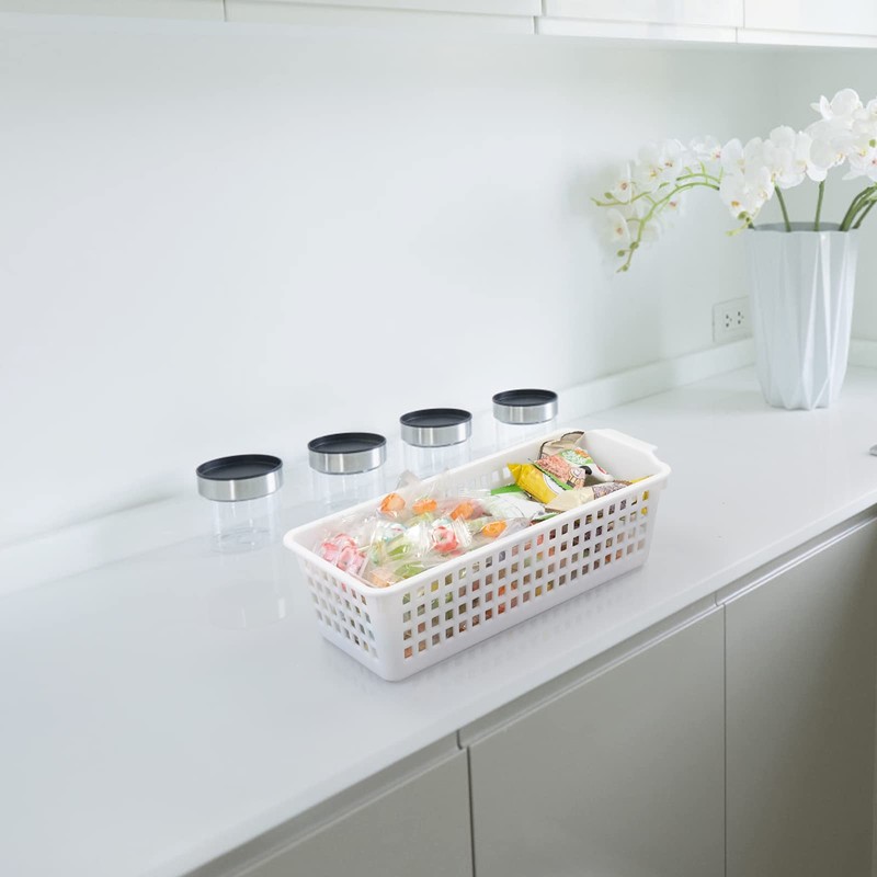 Kiddream 6 Packs Small Plastic Basket, Desktop Storage Basket