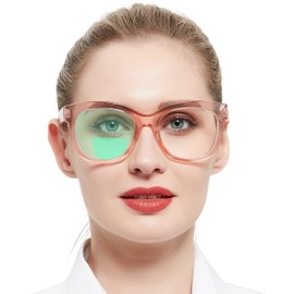 AEZUNI Oversized Bifocal Reading Glasses Women Big Frame Blue Light Readers 1.0 1.25 1.5 1.75 2.0 2.25 2.5 2.75 3.0 3.5 (Pink,150)