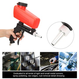 Gravity Sandblasting Gun Kit, Handheld Sandblasting Gun with Connector, Nozzle, 1/4 Inch Air Inlet, Pneumatic 90 PSI Air Pressure Sandblaster, Air Sandblaster for Polishing Surfaces